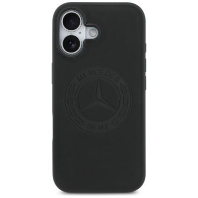 3. Etui Mercedes Leather Vintage Logo MagSafe na iPhone 17 - czarne
