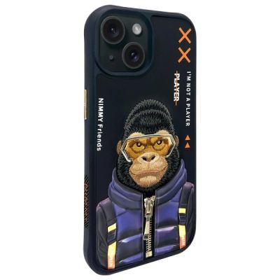 2. Etui Nimmy Cool&Cute 2.0 Monkey na iPhone 15 - czarne