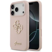 Etui Guess Silicone Big 4G Script na iPhone 17 Pro - różowe