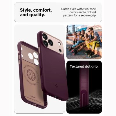 6. Etui Spigen Nano Pop MagSafe na iPhone 18 Pro / 17 Pro - dark cherry