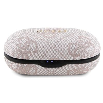 2. Słuchawki Bluetooth TWS Guess 4G Metal ze stacją dokującą ENC - różowe