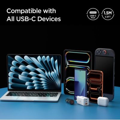 9. Kabel Spigen Essential EB24015CC USB-C / USB-C 240W 150cm - czarny
