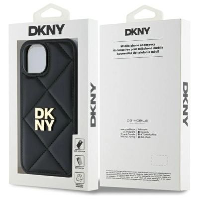 8. Etui DKNY Quilted Stack Logo na iPhone 15 - czarne