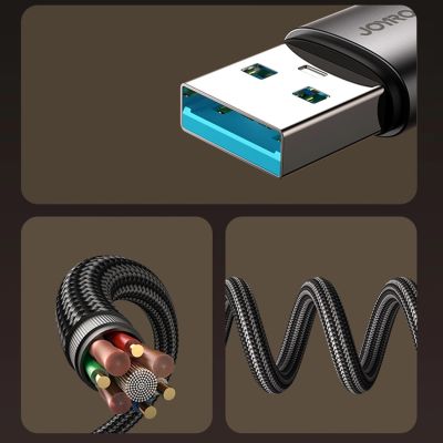 6. Kabel Joyroom S-A56 EnjoyX Series 90° USB-A - Lightning 3A 1,2m - czarny