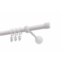 KARNISZ POJEDYNCZY FI 19 MM BIAŁY 160 CM LUNA Z KÓŁKAMI KOWALSKI