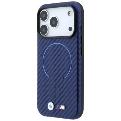 2. Etui BMW M Carbon Printed Ring MagSafe na iPhone 18 Pro / 17 Pro - granatowe