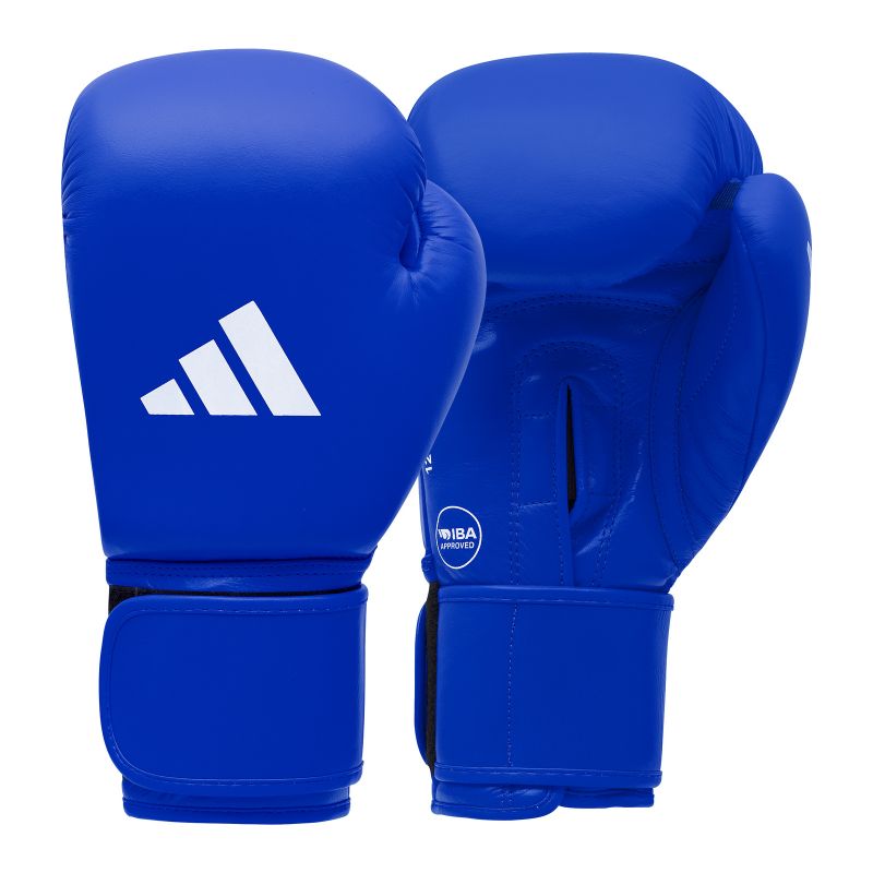 12. Rękawice bokserskie turniejowe adidas z atestem IBA niebieskie