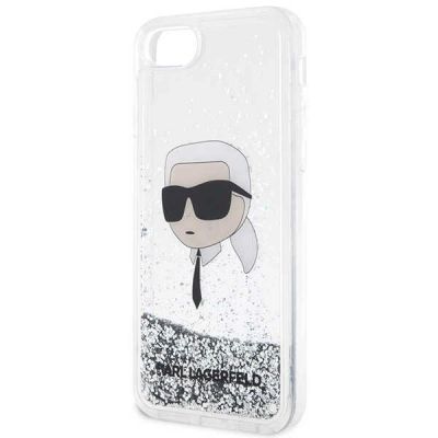 6. Etui Karl Lagerfeld Glitter Karl's Head na iPhone 7 / 8 / SE 2020 / SE 2022 - srebrne