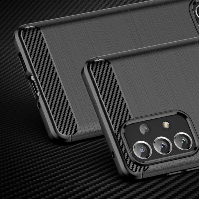 2. Carbon Case elastyczne etui pokrowiec Samsung Galaxy A73 czarny