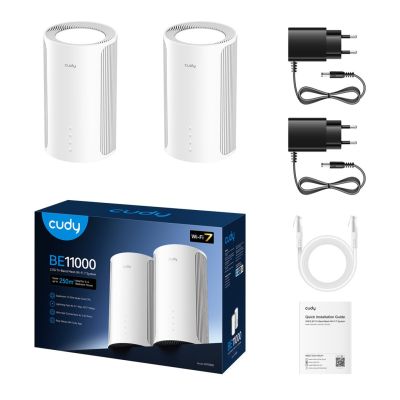 2. Cudy M11000 Trójpasmowy (2,4 GHz / 5 GHz / 6 GHz) Wi-Fi 7 (802.11be) Biały 4 Wewnętrzny