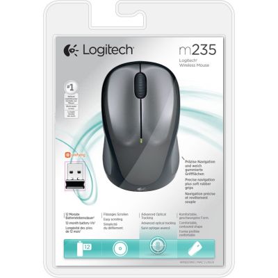 4. Mysz Logitech M235 910-002201 (optyczna; 800 DPI; kolor szary)