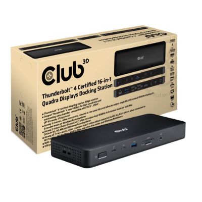 2. CLUB3D CSV-1583 stacja dokująca Przewodowa Thunderbolt 4 Czarny