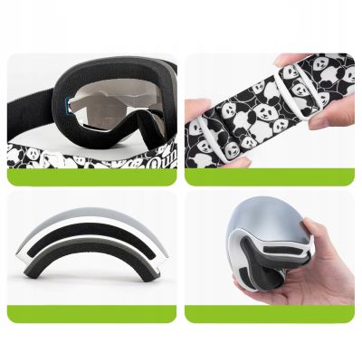 5. Gogle narciarskie Qunature Panda dla dzieci - czarne/białe