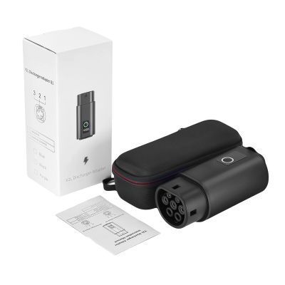 8. Adapter V2L Type 2 - Schuko 3500W z wyświetlaczem mocy i etui - czarn