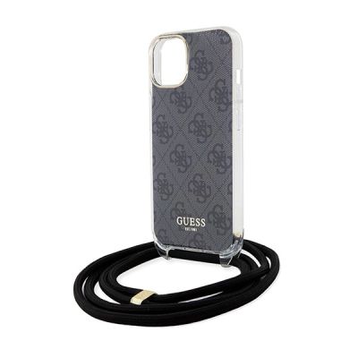 5. Etui Guess Crossbody Cord 4G Print na iPhone 15 / 14 / 13 - czarne