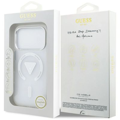 8. Etui Guess IML Gradient Triangle Logo MagSafe na iPhone 17 Pro - przezroczyste