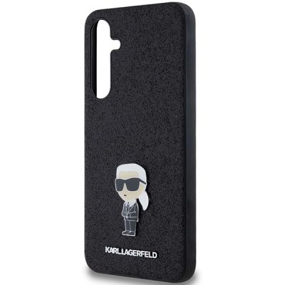 6. Etui Karl Lagerfeld Fixed Glitter Ikonik Logo Metal Pin na Samsung Galaxy A35 - czarne