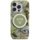 3. Etui Guess Glitter Flowers Triangle Buttons MagSafe do iPhone 16 Pro Max zielony
