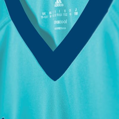 Koszulka bramkarska adidas Revigo 17 Junior AZ5391 z ochraniaczami na łokcie, wyposażona w technologię climacool oraz adizero