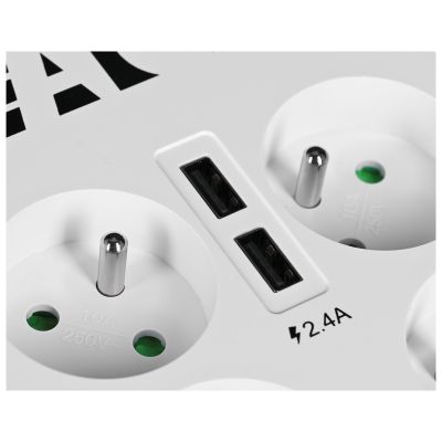 3. Listwa przeciwprzepięciowa EATON PB6UF (6 x UTE; 10 A; kolor biały)