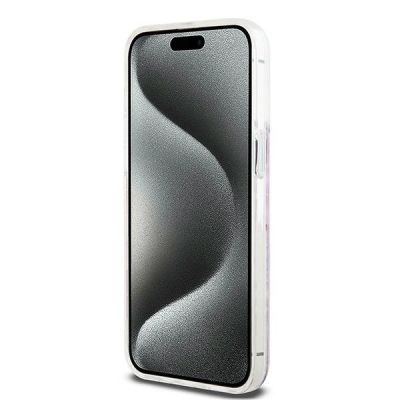 5. Etui DKNY Liquid Glitter Multilogo na iPhone 15 Pro Max - różowe