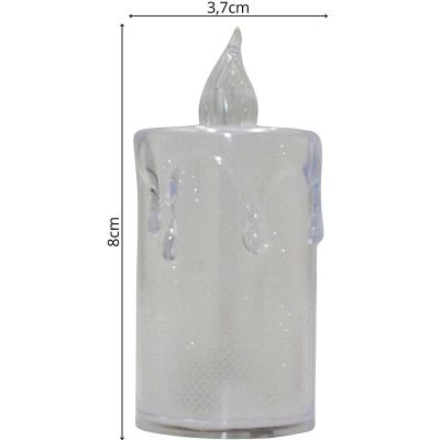 14. ŚWIECA DEKORACYJNA 3,5x8CM ZDOBIONA LED