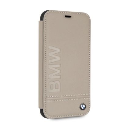 4. Etui BMW Logo Imprint na iPhone Xr - beżowe