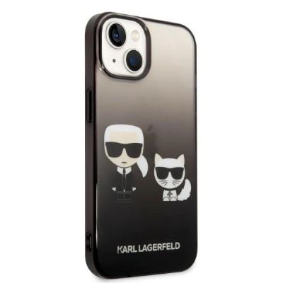 4. Etui Karl Lagerfeld Gradient Ikonik Karl&Choupette na iPhone 14 Plus - czarne
