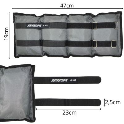 8. OBCIĄŻENIE NA PRZEGUBY SZARE 12KG (2x6KG) ENERO FIT