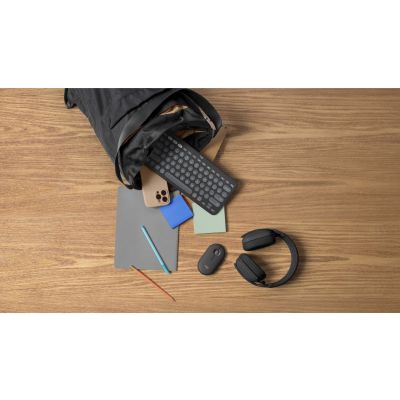 21. Logitech 920-012239 klawiatura Dołączona myszka Uniwersalne RF Wireless + Bluetooth QWERTY Amerykański międzynarodowy Grafitowy