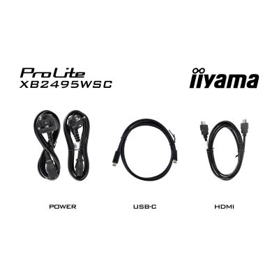 16. iiyama ProLite XB2495WSC-B1 monitor komputerowy 61,2 cm (24.1") 1920 x 1200 px WUXGA LED Czarny