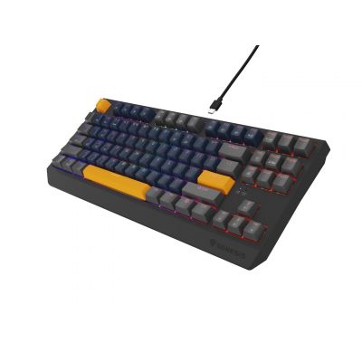 7. GENESIS THOR 230 TKL klawiatura Gaming USB + RF Wireless + Bluetooth QWERTY Czarny, Niebieski, Szary, Pomarańczowy