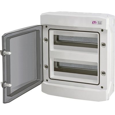 Rozdzielnia plastikowa NT 24M 2X12M IP65 IK07 384x319x144, drzwi dymne, biały, DIDO 1500VDC