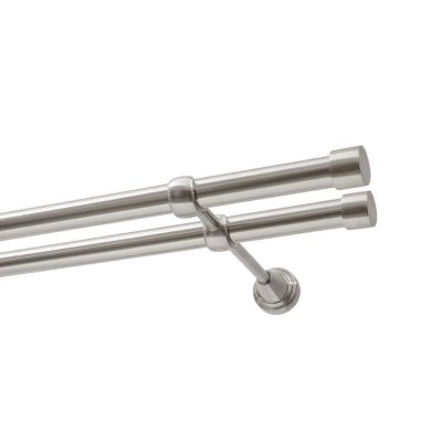 KARNISZ PODWÓJNY FI 19 MM EFEKT STALI NIERDZEWNEJ 400 CM LUNA  KOWALSKI