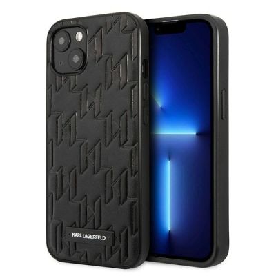 8. Etui Karl Lagerfeld Monogram Plaque na iPhone 13 mini - czarne