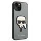 4. Etui Karl Lagerfeld Saffiano Karl's Head Patch na iPhone 14 Plus - srebrne