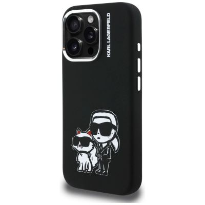 2. Etui Karl Lagerfeld Silicone Karl&Choupette Sketch MagSafe na iPhone 16 Pro - czarne