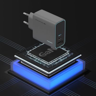 7. Ładowarka sieciowa Cuktech CUKAD653EUGR 65W GaN 2 x USB-C 1 x USB-A - szara