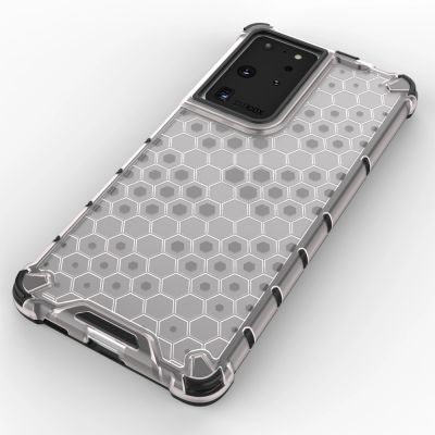 4. Honeycomb etui pancerny pokrowiec z żelową ramką Samsung Galaxy S22 Ultra niebieski