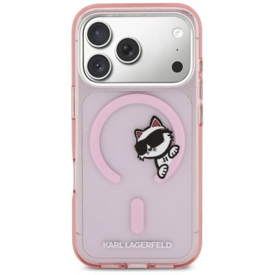 3. Etui Karl Lagerfeld IML Peekaboo MagSafe na iPhone 17 Pro - różowe