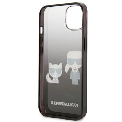 7. Etui Karl Lagerfeld Gradient Ikonik Karl&Choupette na iPhone 13 mini - czarne