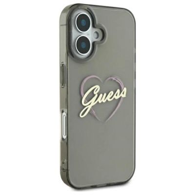 4. Etui Guess IML Heart na iPhone 16 Plus - czarne