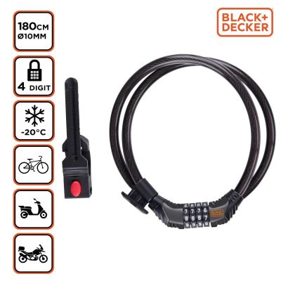 8. ZAPIĘCIE ROWEROWE LINKA NA SZYFR 10x1800MM Z UCHWYTEM BLACK+ DECKER