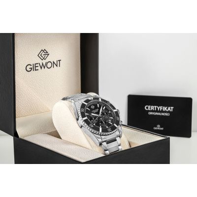 7. Zegarek Męski Giewont Chronograph Sapphire Srebrny GW3970-B2