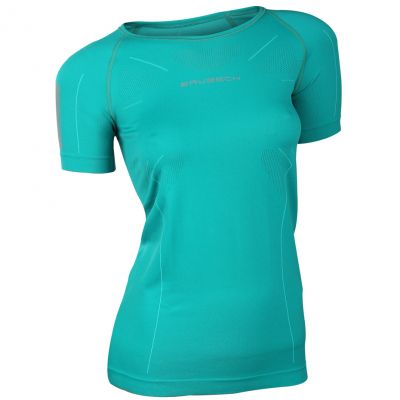 Koszulka damska Brubeck Athletic lazurowa zieleń SS11080