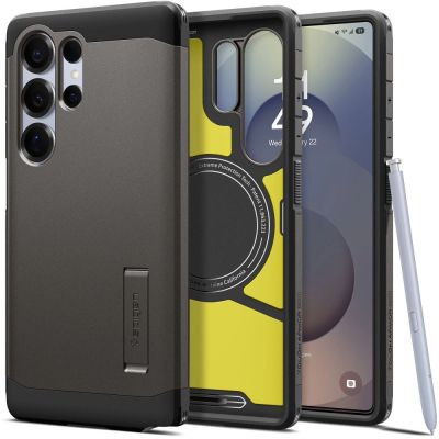 Etui Spigen Tough Armor MagSafe na Samsung Galaxy S25 Ultra - szary