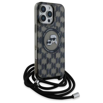 3. Etui Karl Lagerfeld IML Crossbody Monogram Karl & Choupette Head MagSafe na iPhone 16 Pro - czarne
