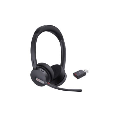 Yealink WH64 Hybrid Dual Teams Zestaw słuchawkowy Bezprzewodowy Opaska na głowę Biuro/centrum telefoniczne Micro-USB Bluetooth Podstawka do ładowania Czarny