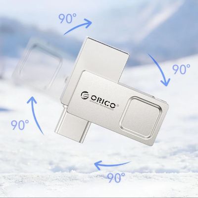 5. Pendrive Orico U301 128 GB USB-A USB-C USB 3.2 Gen 1 - srebrny