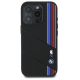 3. Etui BMW Silicone Cut Tricolor Lines MagSafe na iPhone 16 Pro - czarne